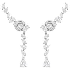 Pendientes de diamantes marquesa pera SI/H de 2,68 quilates Oro blanco de 18 quilates Joyería fina