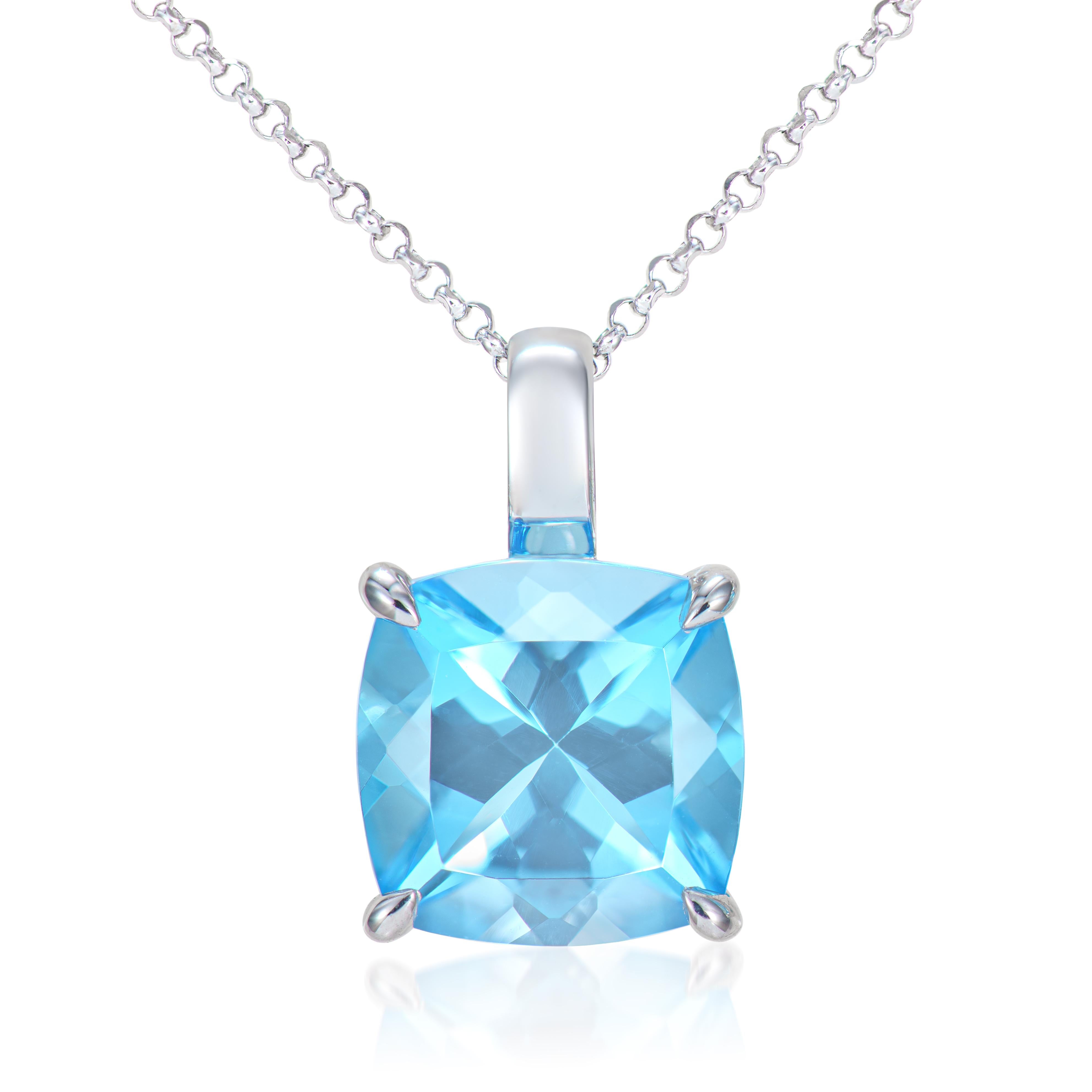 Presented A lovely collection of gems, including Amethyst, Sky Blue Topaz, and Swiss Blue Topaz is perfect for people who value quality and want to wear it to any occasion or celebration. The white gold swiss blue topaz pendant offer a classic yet