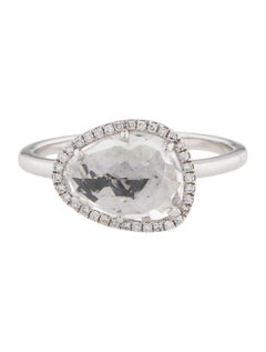 2.68 Carat White Topaz & Diamond White Gold Ring
