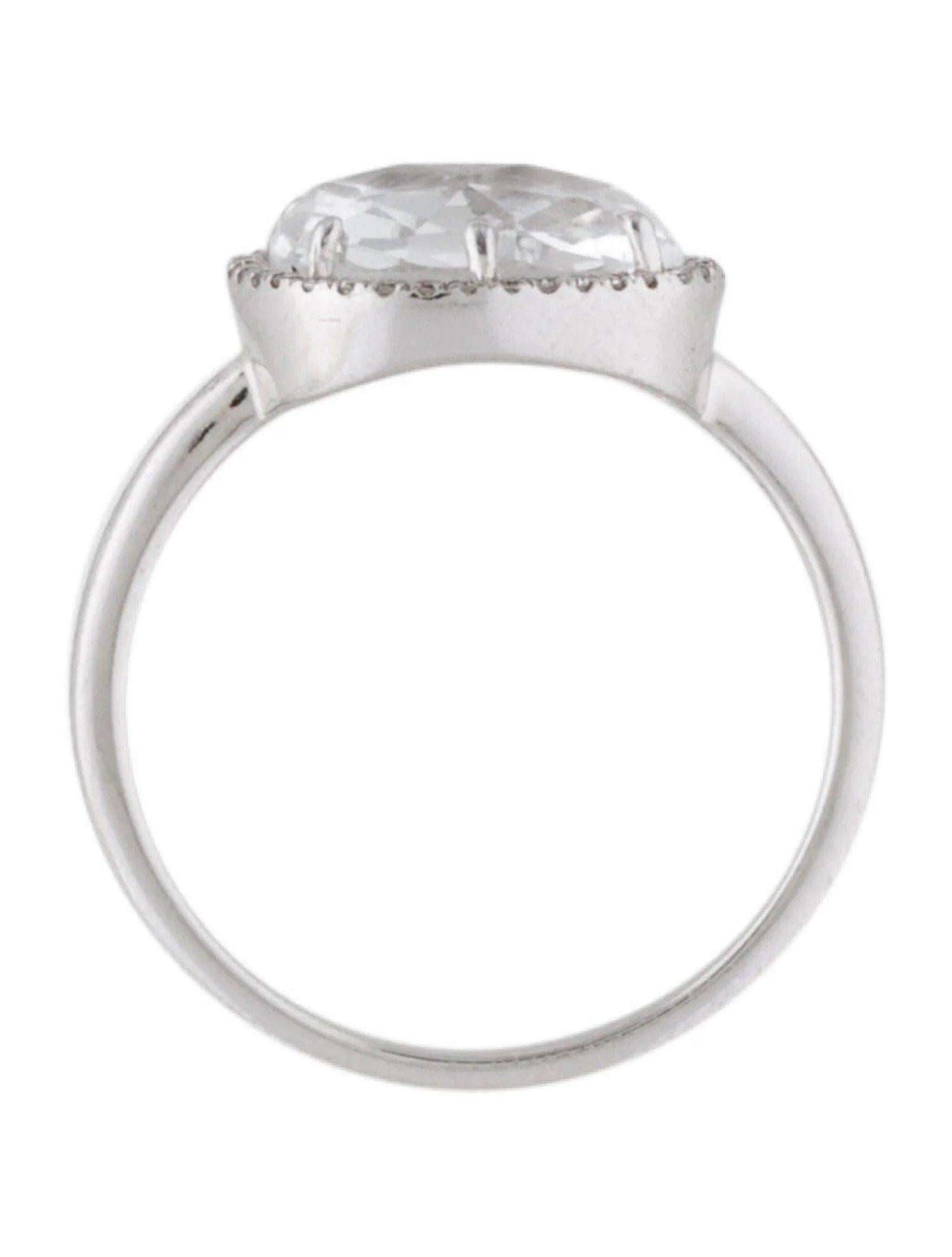 Women's 2.68 Carat White Topaz & Diamond White Gold Ring For Sale