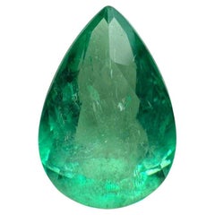 2.68 Ct 11x8 Pear-Cut Spring Green Colombian Emerald - Genuine May Birthstone