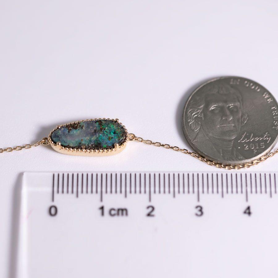 Brilliant Cut 2.68 ct Australian Boulder Opal Bracelet in 18K Yellow Gold For Sale