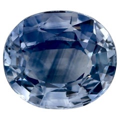 2.68 Karat Blauer Saphir Oval Loser Edelstein