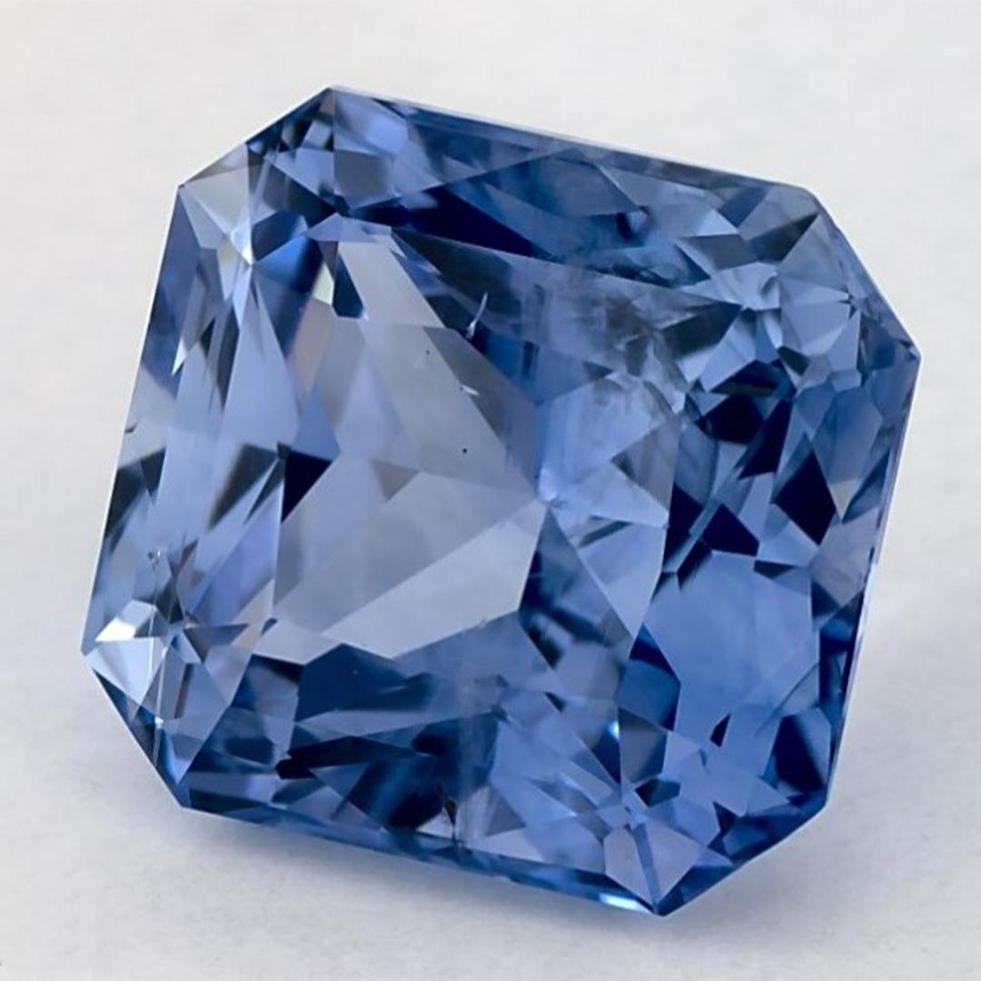Emerald Cut 2.68ct Blue Sapphire Octagon Loose Gemstone For Sale