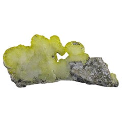 268 Grams Lemon Yellow Botryoidal Brucite Crystals On Chromite Matrix