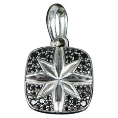 26837 David Yurman Silver Black Pave Diamond NorthStar Maritime Amulet Pendant