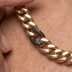 2,68 Karat „Black Diamond Allure“ Gliederkette aus 14-karätigem Gelbgold