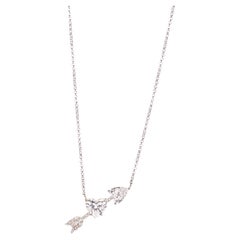 Collar Corazón Flecha Diamante 2.68ct Oro Blanco 14kt