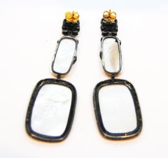 2,68 Karat Diamant Weiße Rutile-Ohrringe aus 18 Karat Gold und Silber