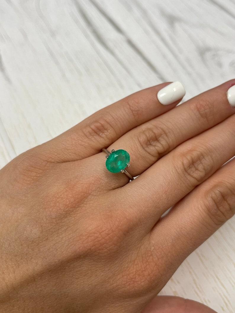 2.69 Carat Green Oval-Cut Colombian Emerald – May Birthstone Gem For Sale 3