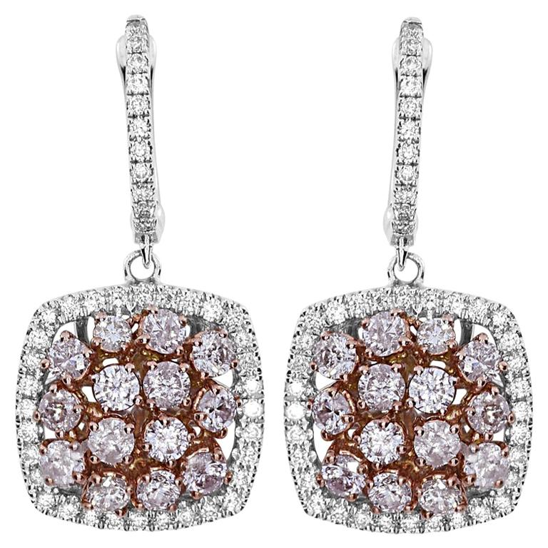 2.69 Carat Natural Pink Diamond Earrings