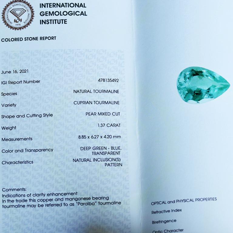 2.69 Carat Paraiba Tourmaline White & Pink Diamond Halo Charm Earrings For Sale 8