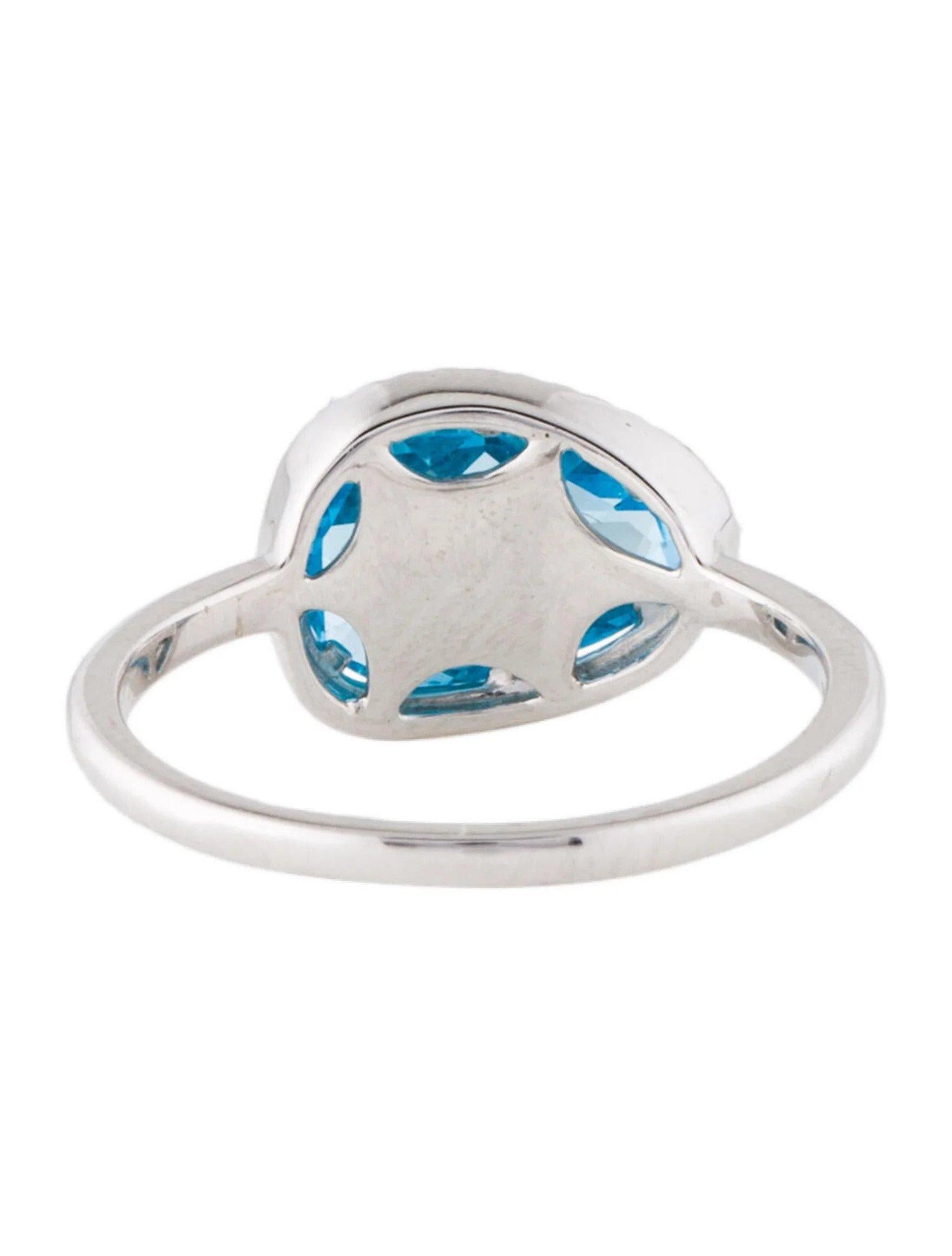 2,69 Karat Schweizer Blautopas & Diamant Weißgoldring im Angebot 2
