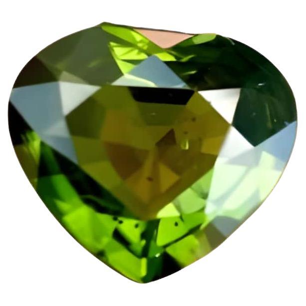 2.69 Carats Loose Chrome Tourmaline Heart Cut Stone Natural African Gemstone For Sale