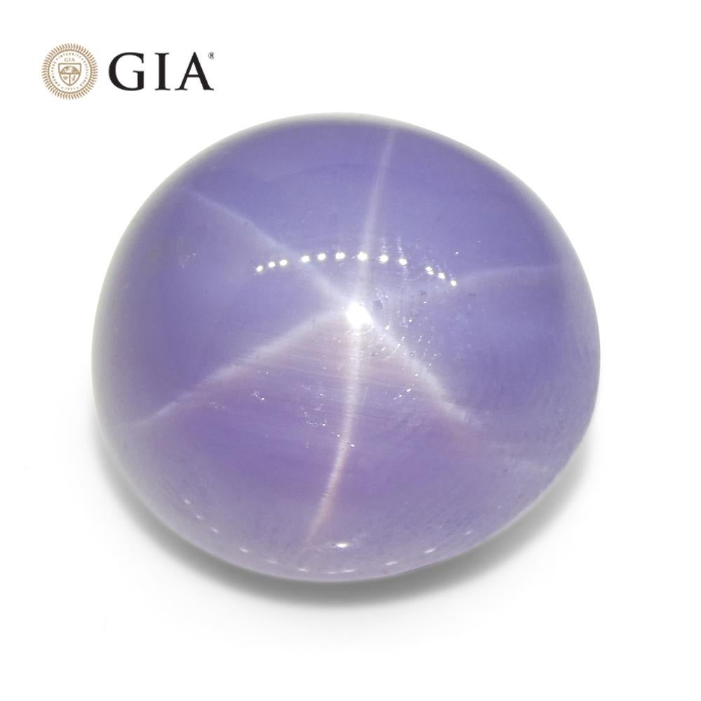 26.92ct Oval Double Cabochon Violetish Blue to Purple Star Sapphire GIA Certifie For Sale 5
