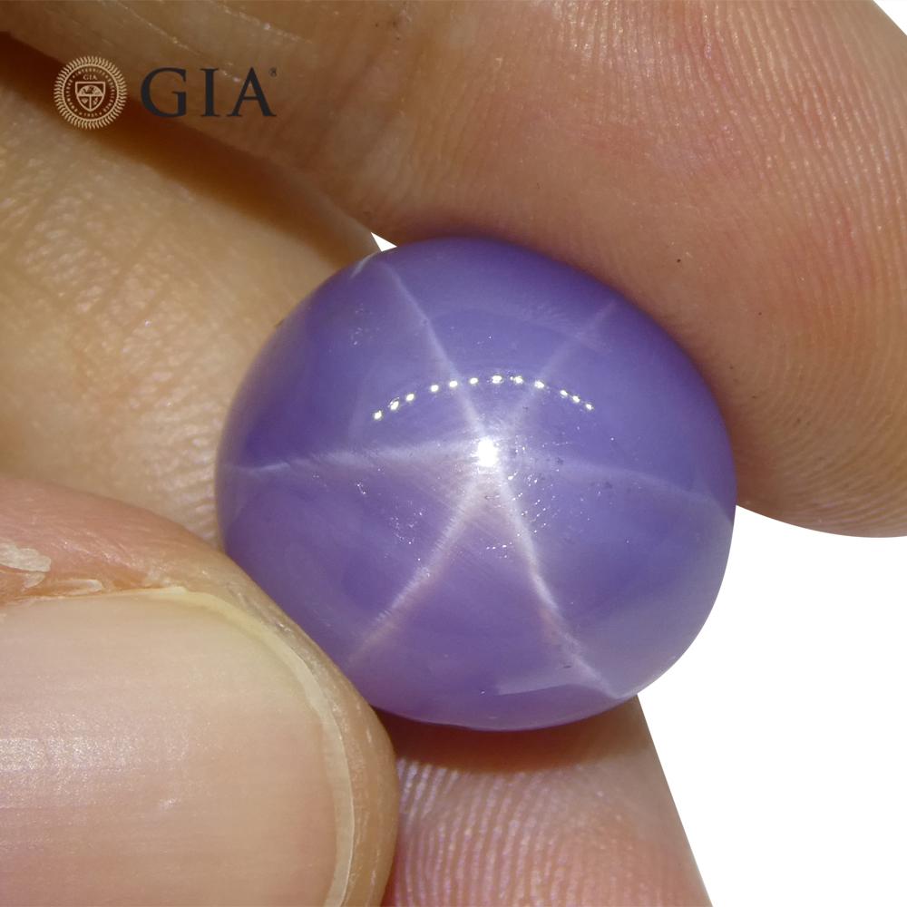 26.92ct Oval Double Cabochon Violetish Blue to Purple Star Sapphire GIA Certifie For Sale 6