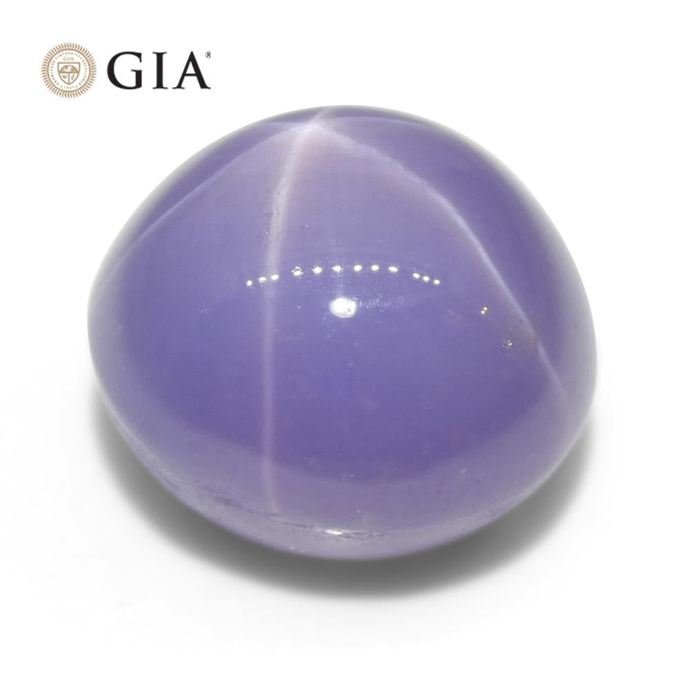 26.92ct Oval Double Cabochon Violetish Blue to Purple Star Sapphire GIA Certifie For Sale 8
