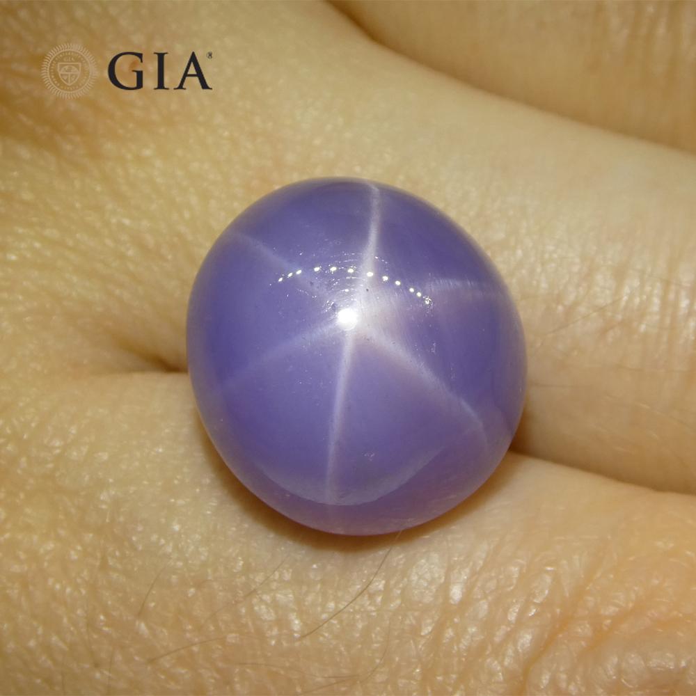 26.92ct Oval Double Cabochon Violetish Blue to Purple Star Sapphire GIA Certifie For Sale 9