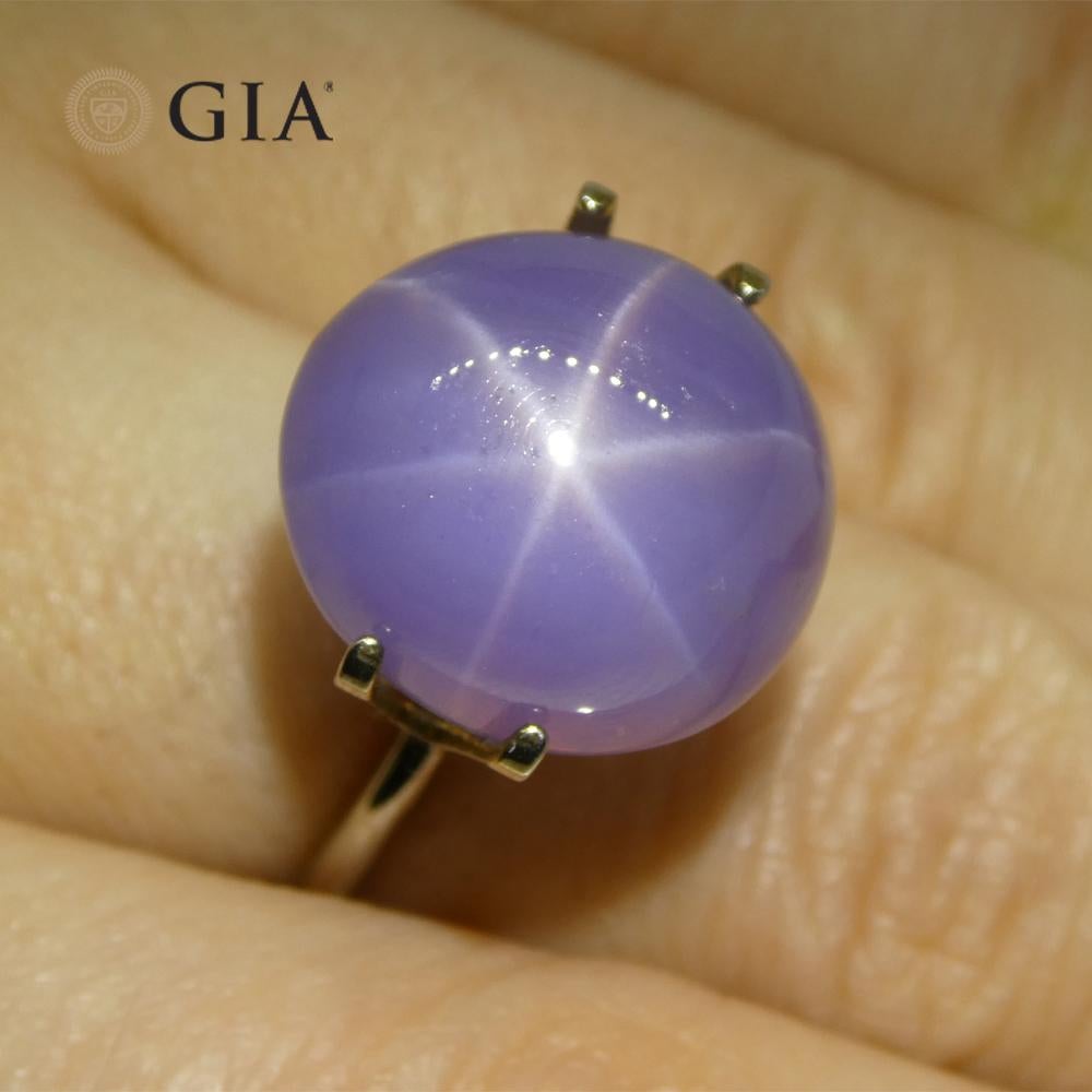 26.92ct Oval Double Cabochon Violetish Blue to Purple Star Sapphire GIA Certifie For Sale 10