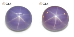 26.92ct Oval Double Cabochon Violetish Blue to Purple Star Sapphire GIA Certifie