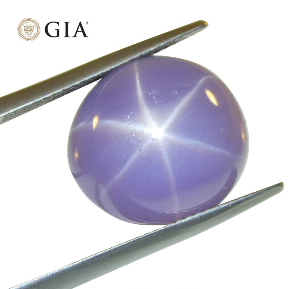 26.92ct Oval Double Cabochon Violetish Blue to Purple Star Sapphire GIA Certifie For Sale 2