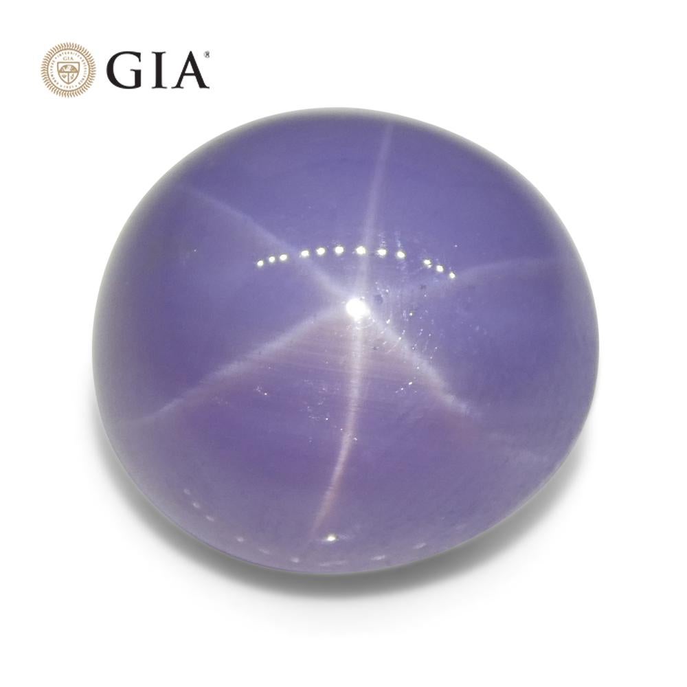 26.92ct Oval Double Cabochon Violetish Blue to Purple Star Sapphire GIA Certifie For Sale 3