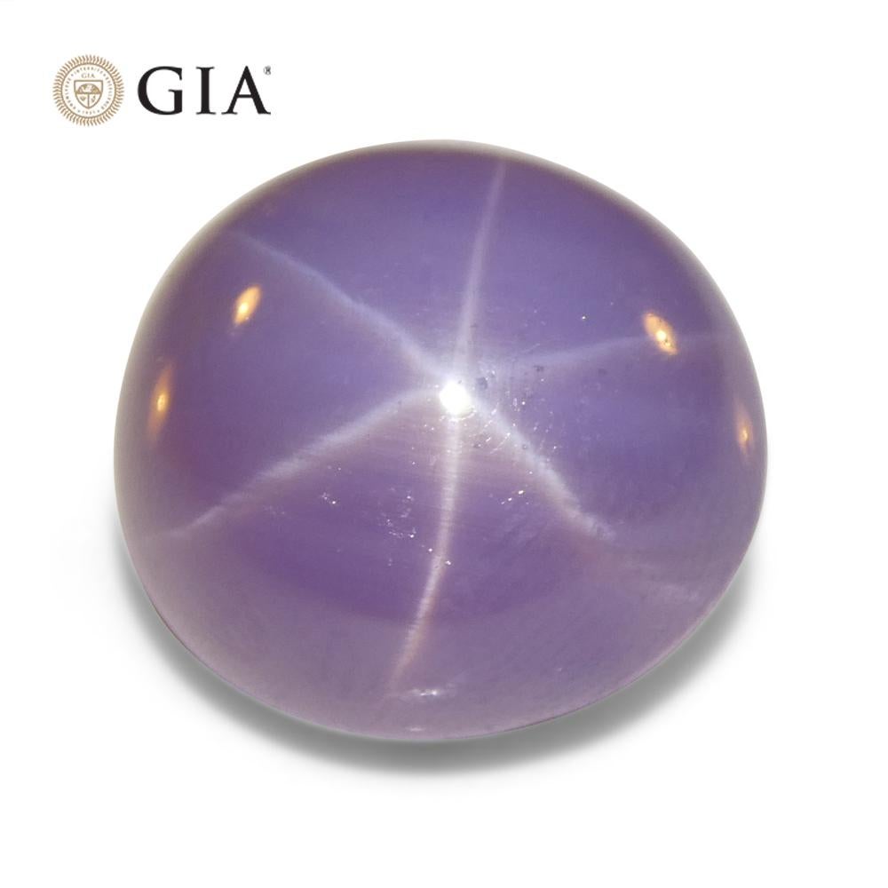 26.92ct Oval Double Cabochon Violetish Blue to Purple Star Sapphire GIA Certifie For Sale 4