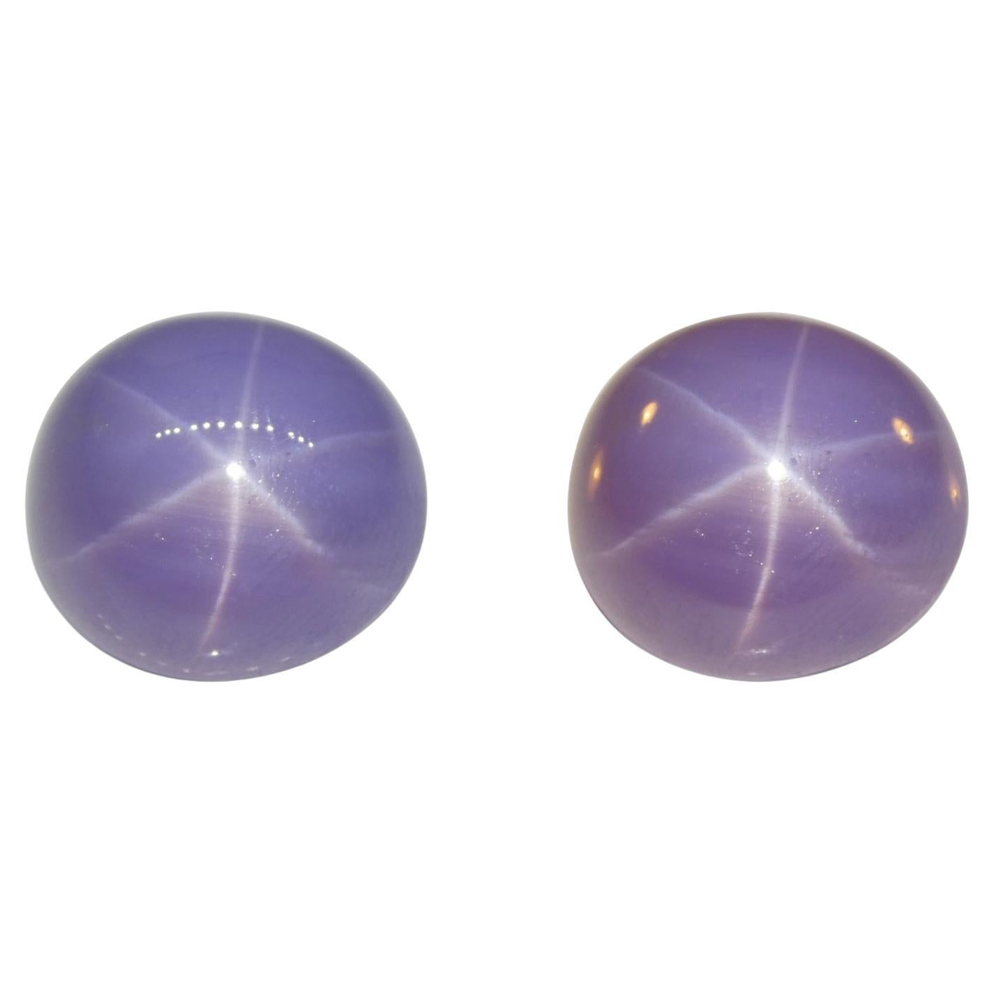 26.92ct Oval Double Cabochon Violetish Blue to Purple Star Sapphire GIA Certifie For Sale