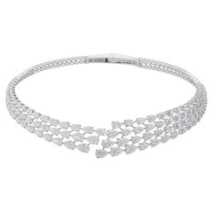 26,93 CTW SI/H Diamant-Choker-Halskette, breit, Geschenk, 14 Karat Weißgold