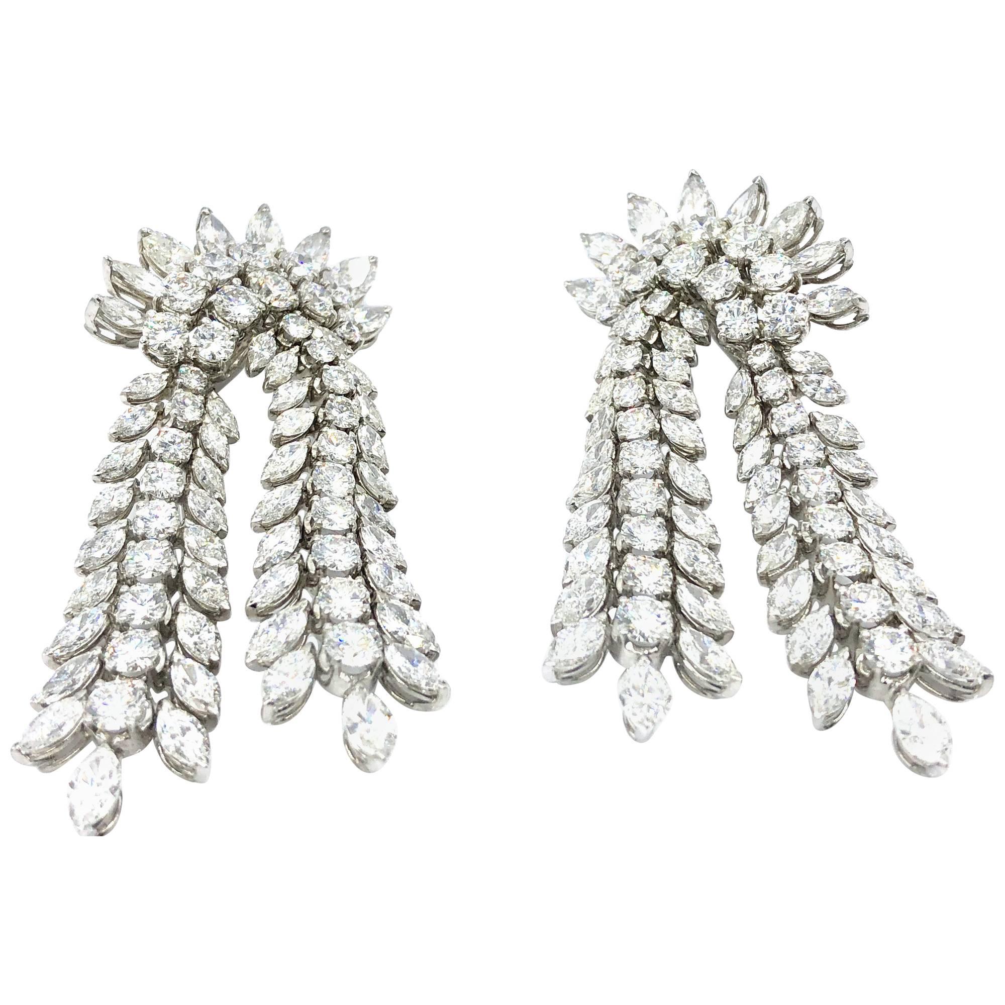 26.96 Carat Diamond Earrings For Sale
