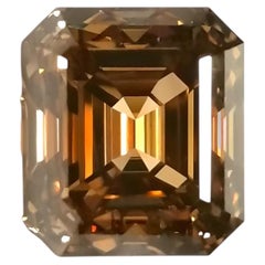 2.69ct Natural Loose Fancy Yellow Brown Diamond Emerald Asscher Cut GIA Argyle