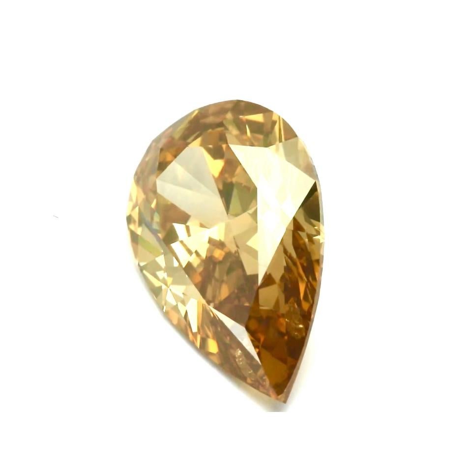 Taille poire 26Ct GIA Certified Fancy Deep Brown Orange Diamond ! en vente