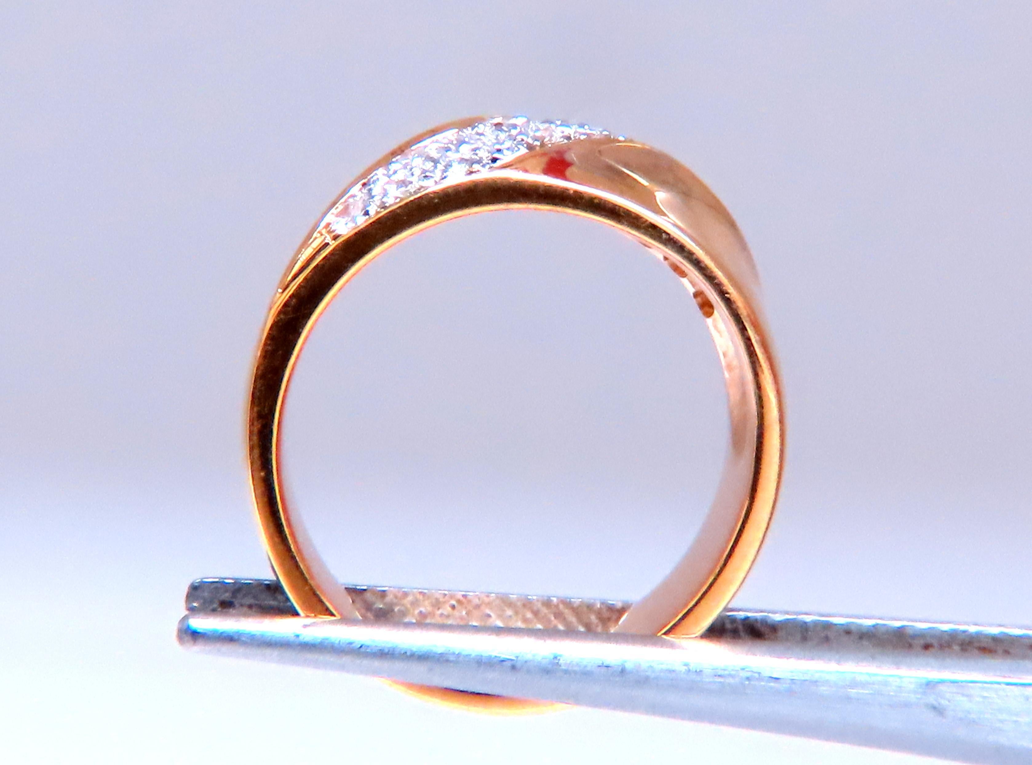 Empire .26ct natural diamond slant band ring 14kt gold 12421 For Sale