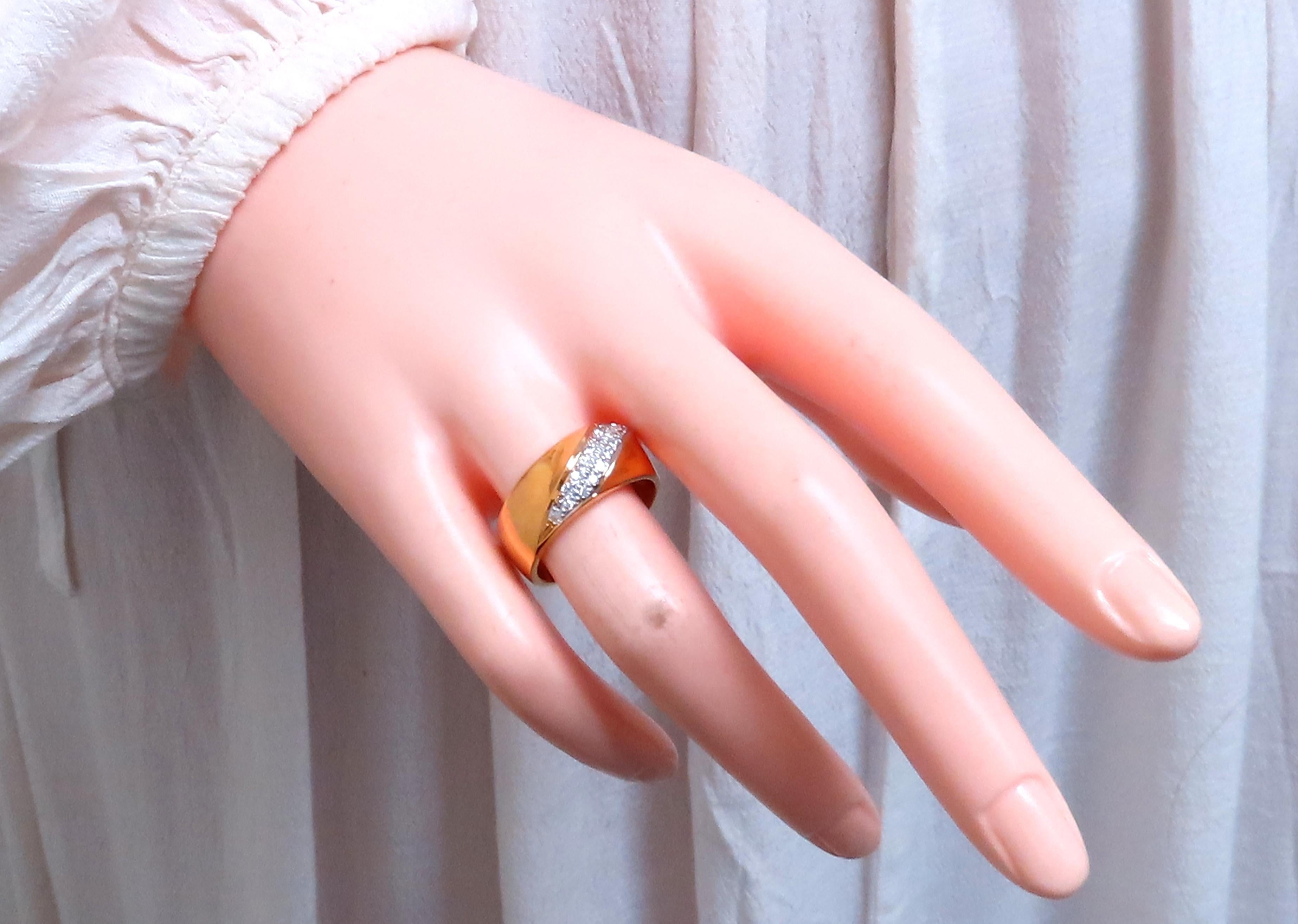.26ct natural diamond slant band ring 14kt gold 12421 In New Condition For Sale In New York, NY