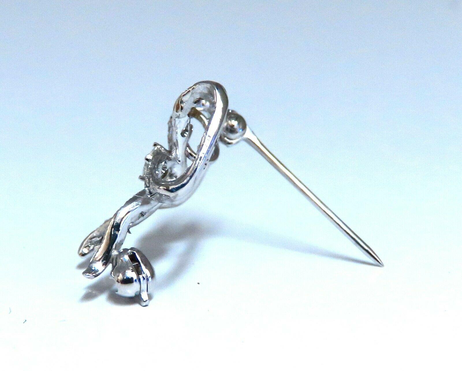 .26 Carat Natural Diamonds 3D Bow Brooch Pin 14 Karat In New Condition In New York, NY