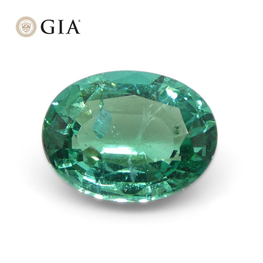2.6ct Oval Green Emerald GIA Certified Zambia For Sale 4