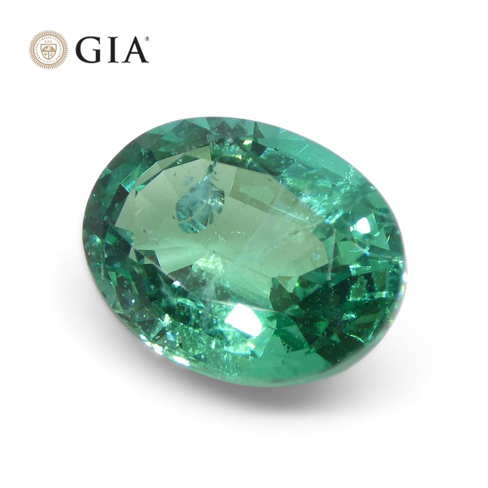 2.6ct Oval Green Emerald GIA Certified Zambia For Sale 8