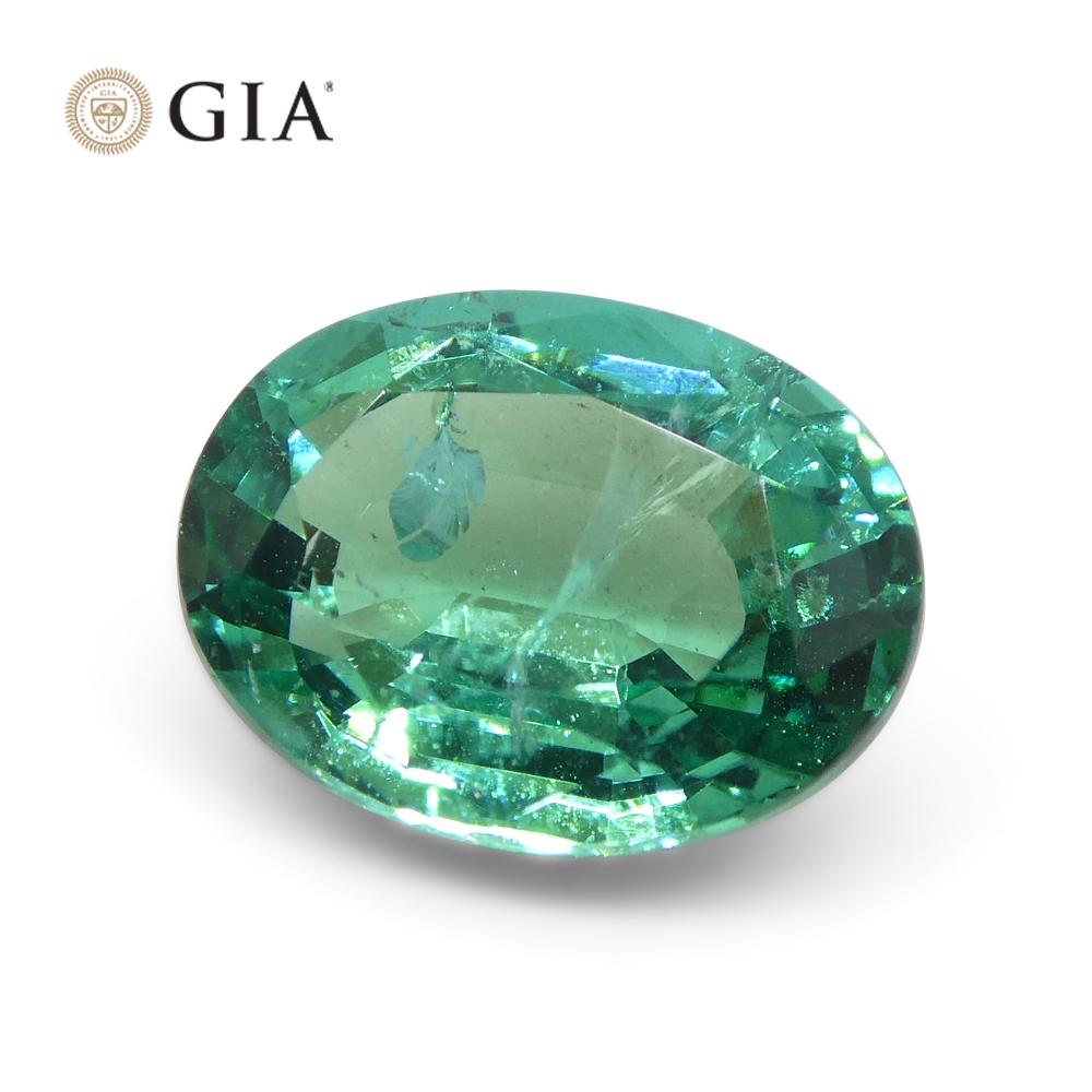 2.6ct Oval Green Emerald GIA Certified Zambia For Sale 1
