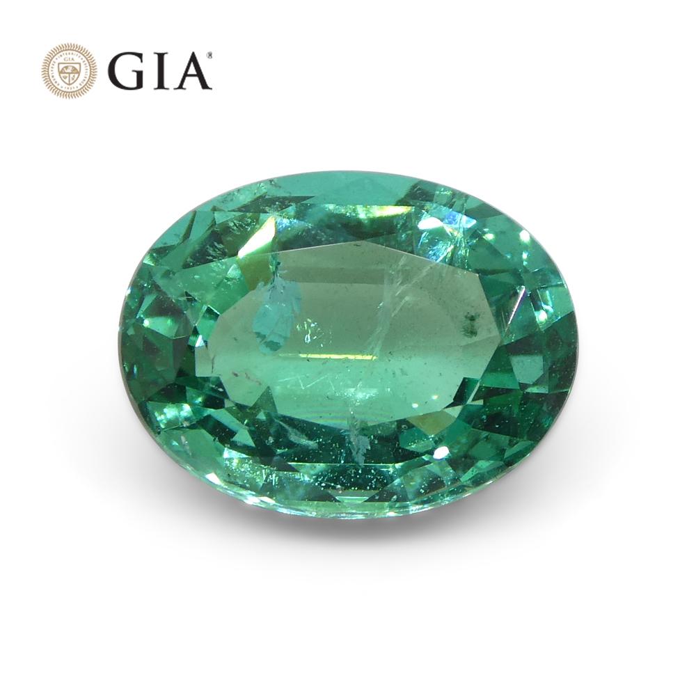 2.6ct Oval Green Emerald GIA Certified Zambia For Sale 3