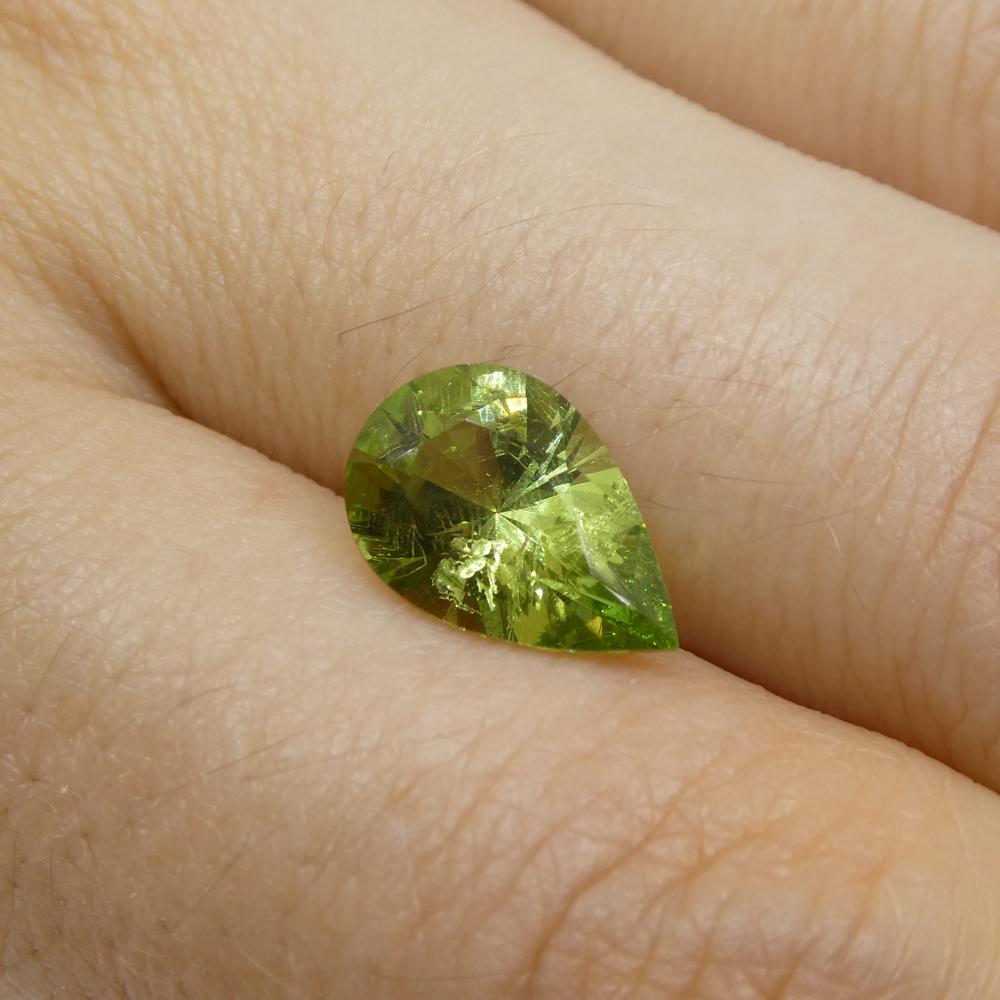 2.6carat Pear Green Mint Garnet from Tanzania In New Condition For Sale In Toronto, Ontario