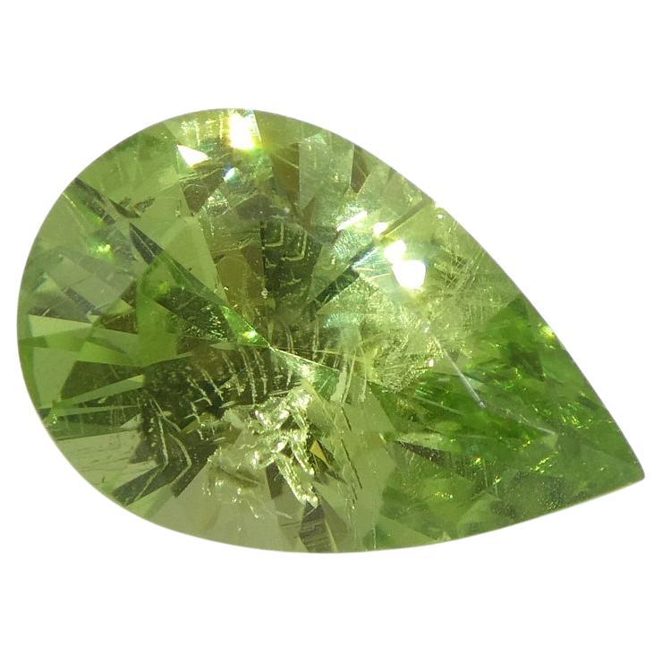2.6ct Pear Green Mint Garnet from Tanzania For Sale