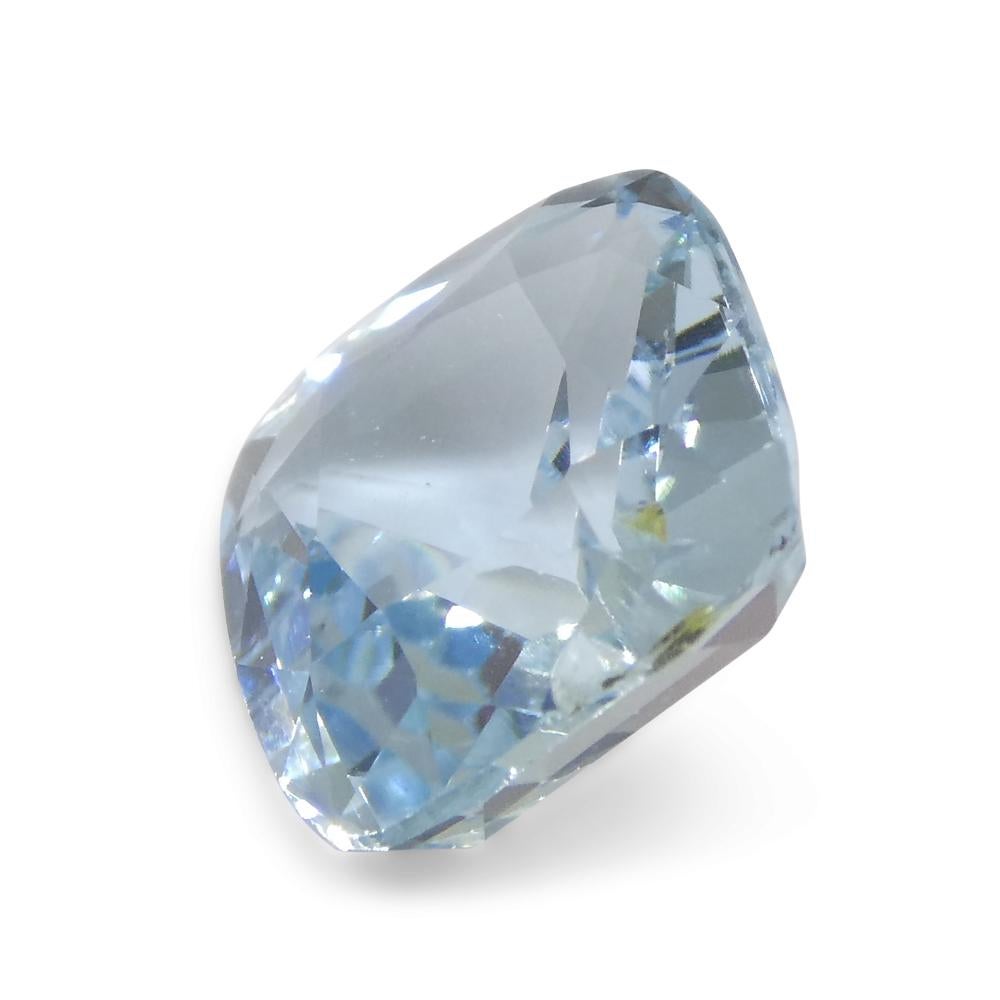 2.6ct Square Cushion Blue Aquamarine from Brazil For Sale 6