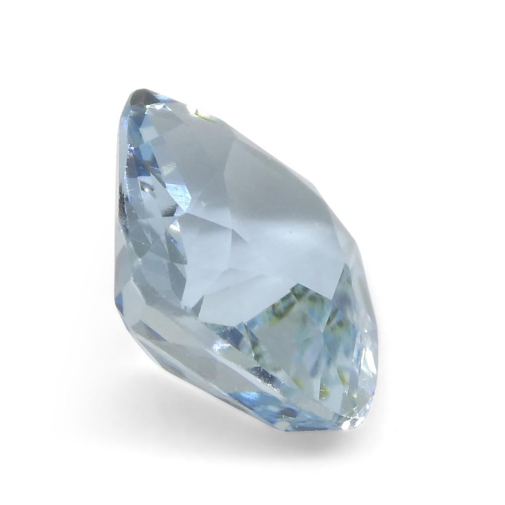 2.6ct Square Cushion Blue Aquamarine from Brazil For Sale 8