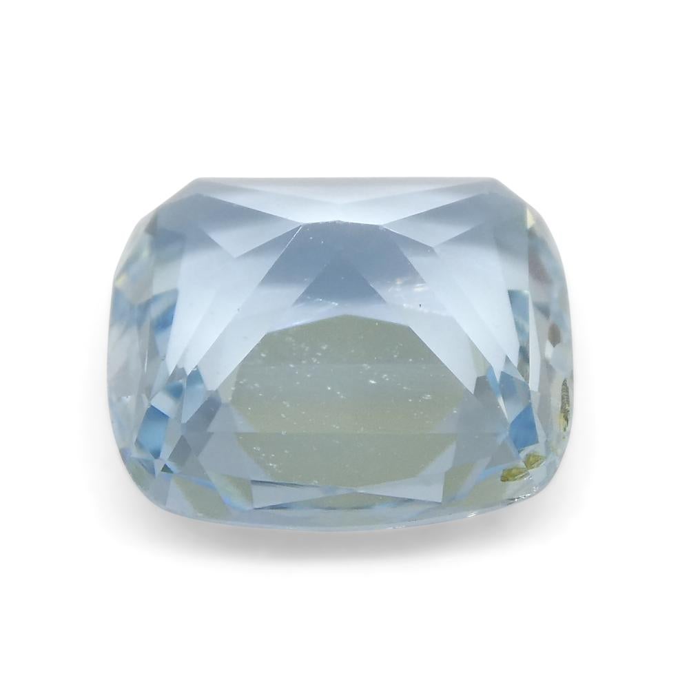 2.6ct Square Cushion Blue Aquamarine from Brazil For Sale 1