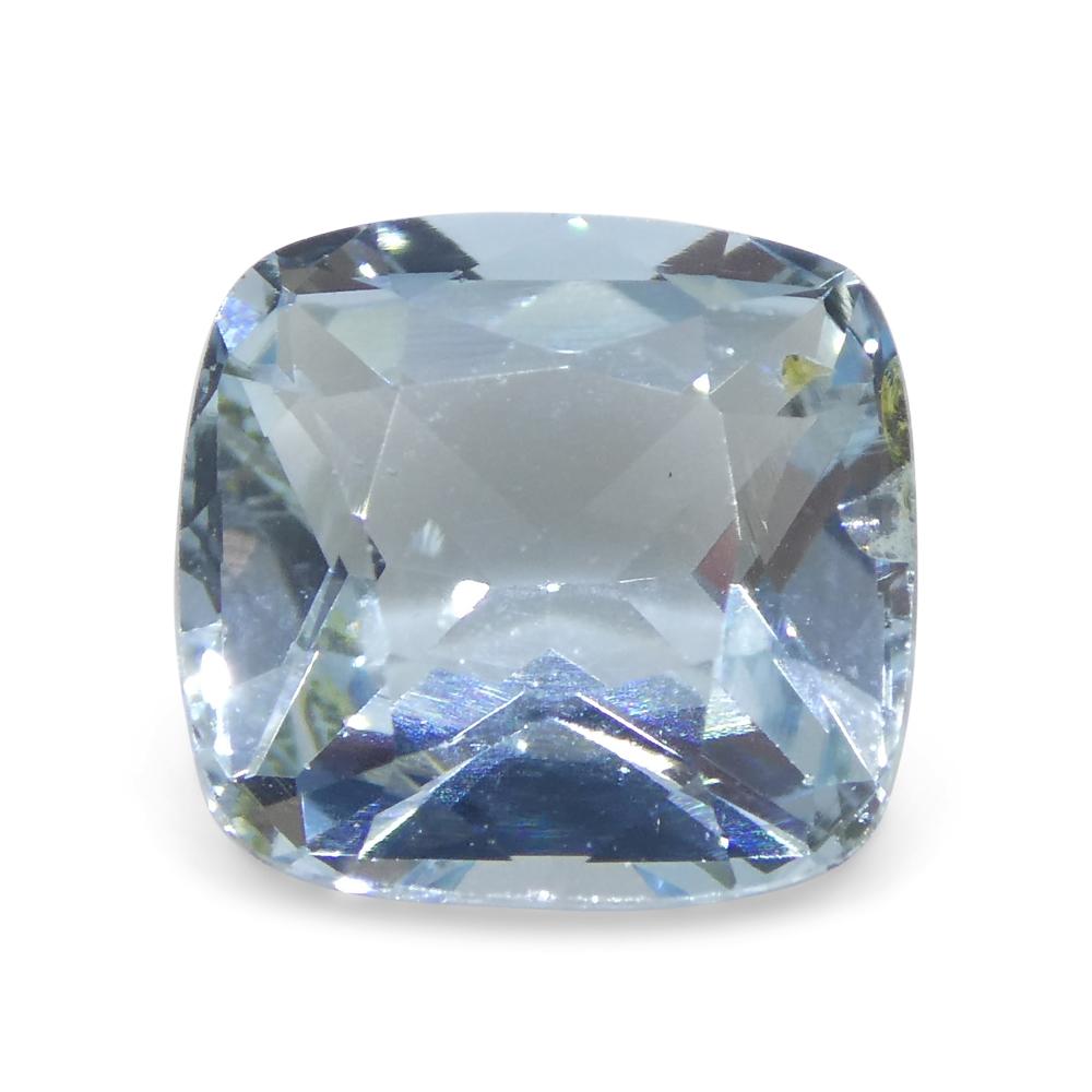 2.6ct Square Cushion Blue Aquamarine from Brazil For Sale 4