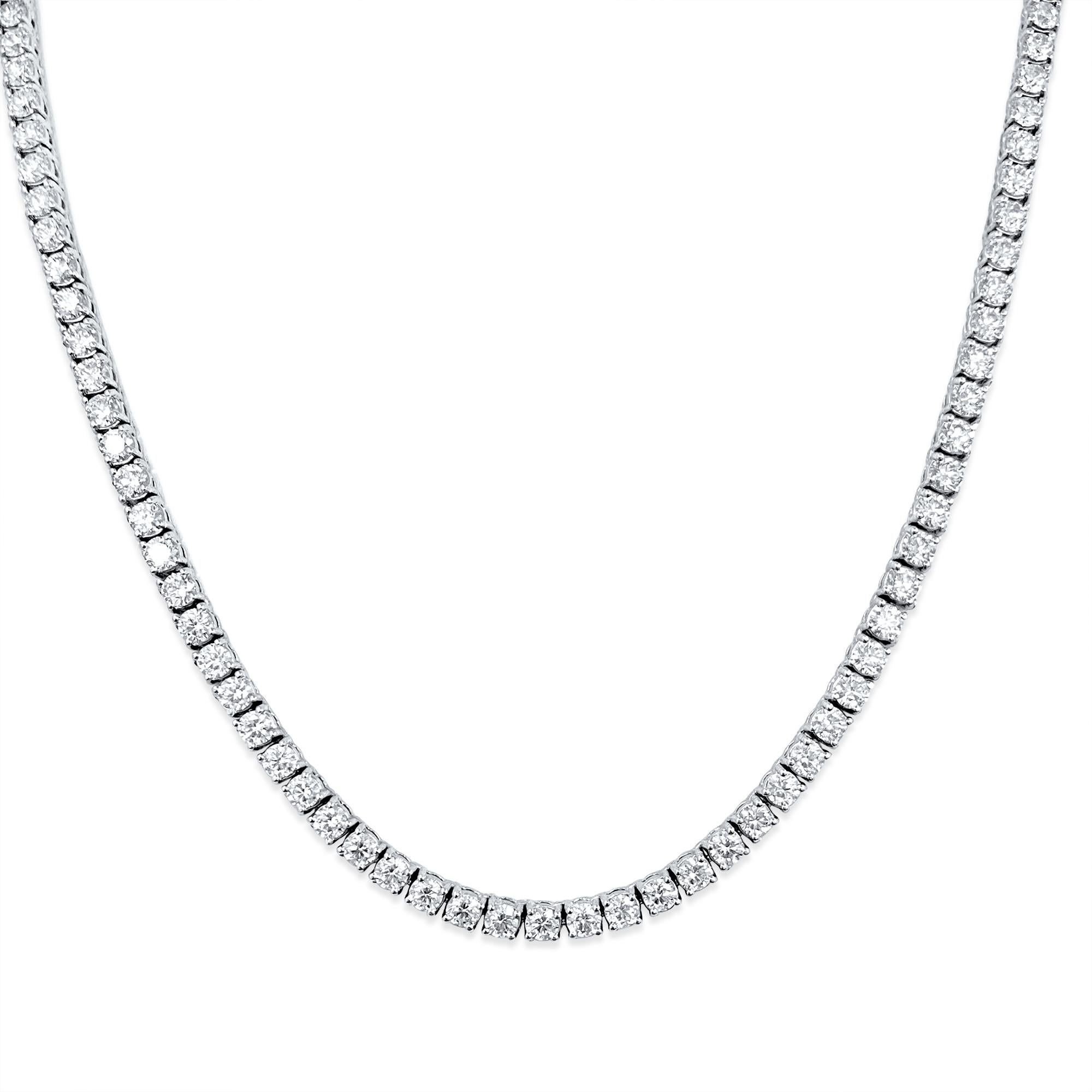 Brilliant Cut 26CT VVS Diamond Tennis Necklace Unisex For Sale