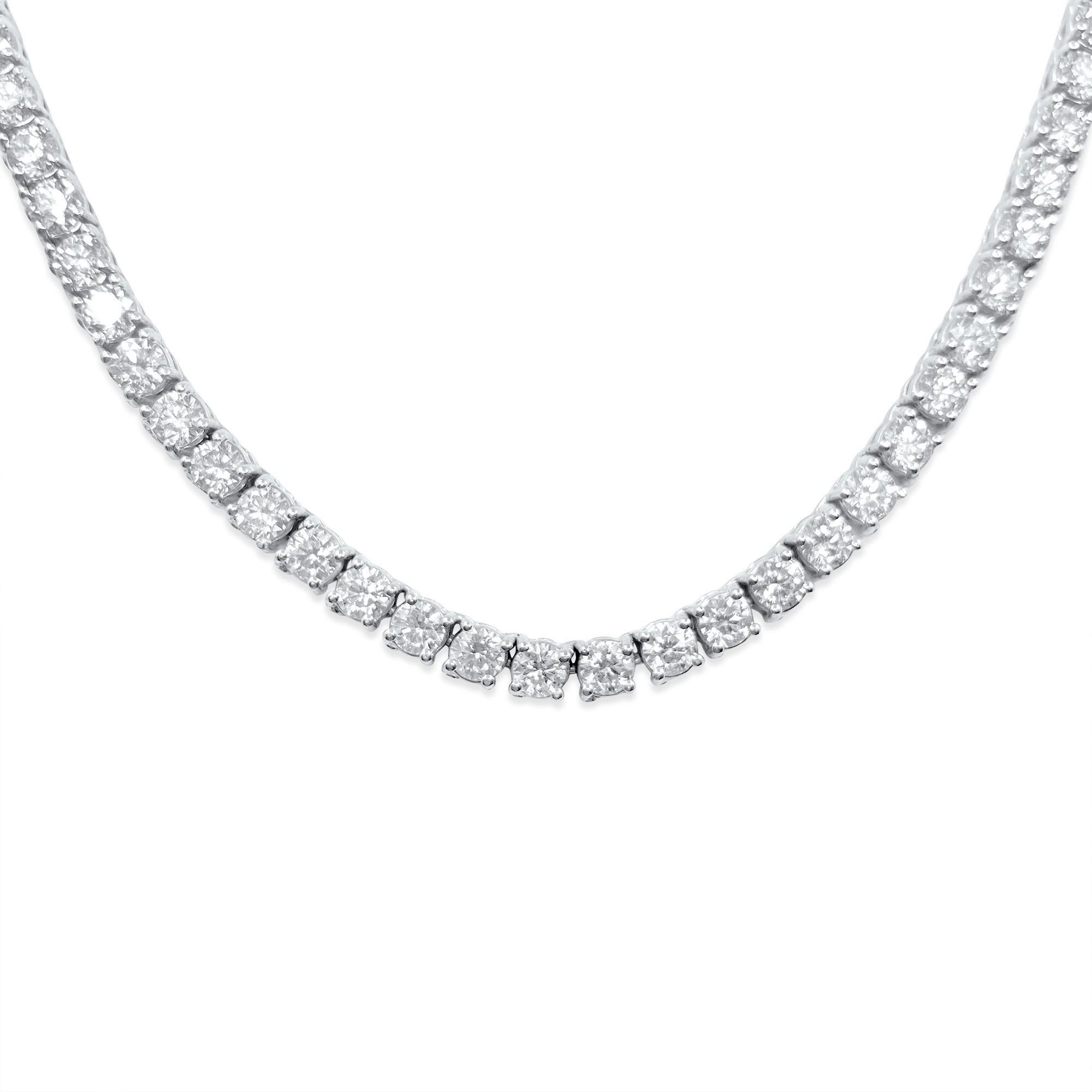 26CT VVS Diamond Tennis Necklace Unisex For Sale 1
