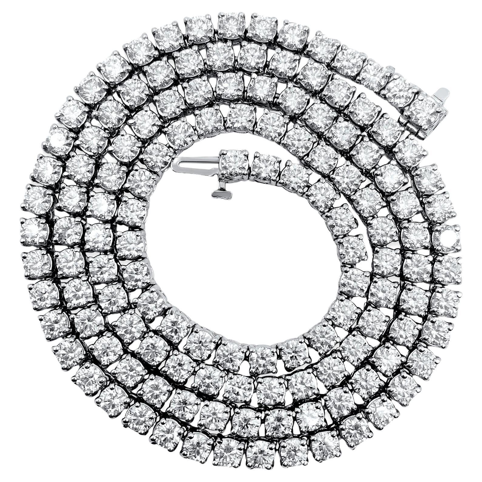 26CT VVS Diamond Tennis Necklace Unisex For Sale