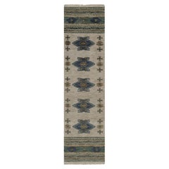 2'6"x10' Beige Southwestern American Indian Design Hand Knotted Wool Runner Rug