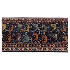 2.6x10 Black Birds Peacock Garden Hand Knotted Wool Runner Rug ( JC -1645 )